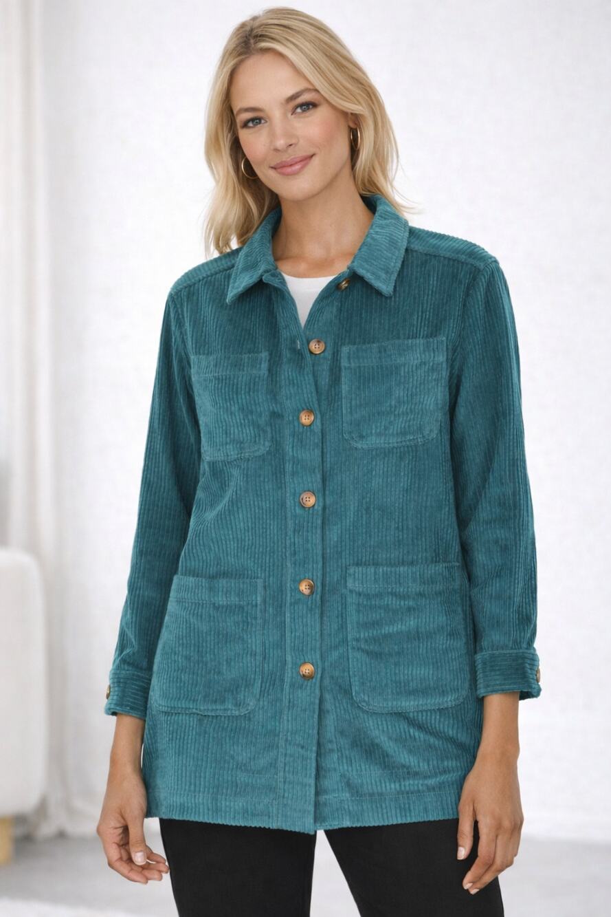 OffOn Clothing Workwear Style Corduroy Jacket Button Front Womens Medium New